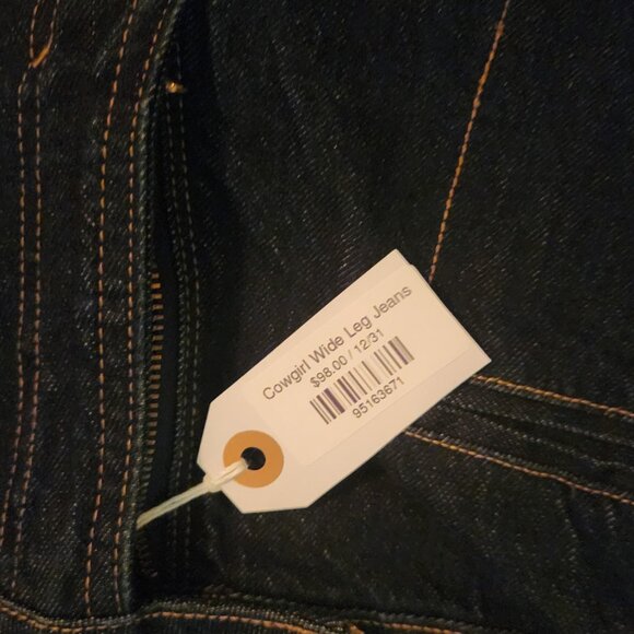 NEW HABITUAL GIRL cowgirl wide leg jeans in dark wash - Picture 6 of 7